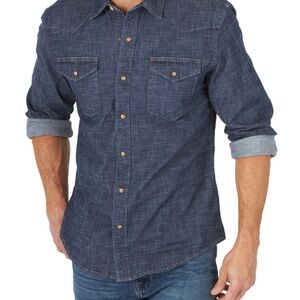 Wrangler Dark Blue Casual Button Down Shirt